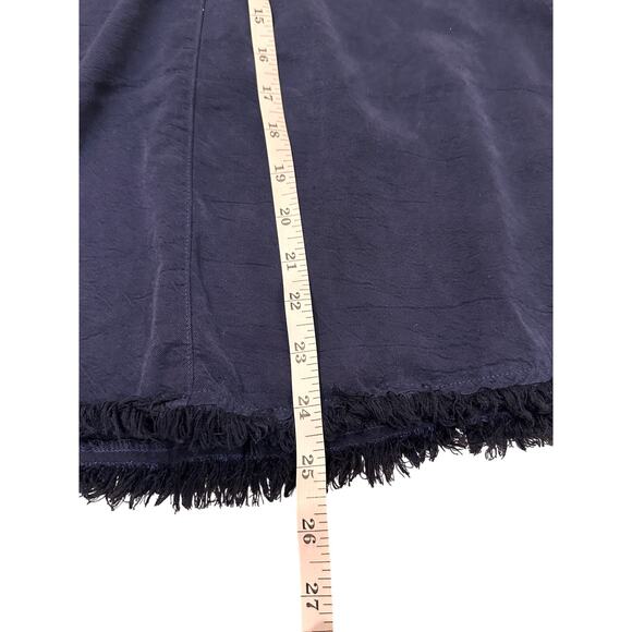 Maven West Navy V-Neck Bell Sleeve Fringe Hemline Top, size S - Picture 8 of 9